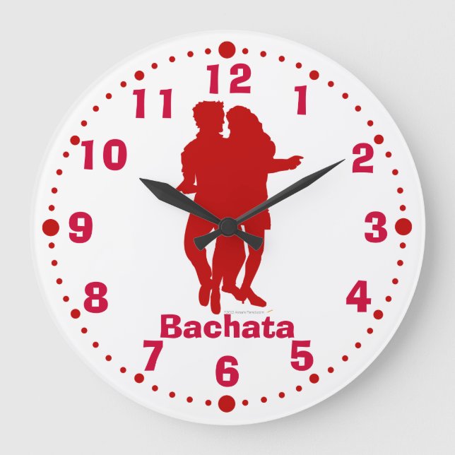 Bachata Latin Dance Pose Wall Clock With Minutes (Front)