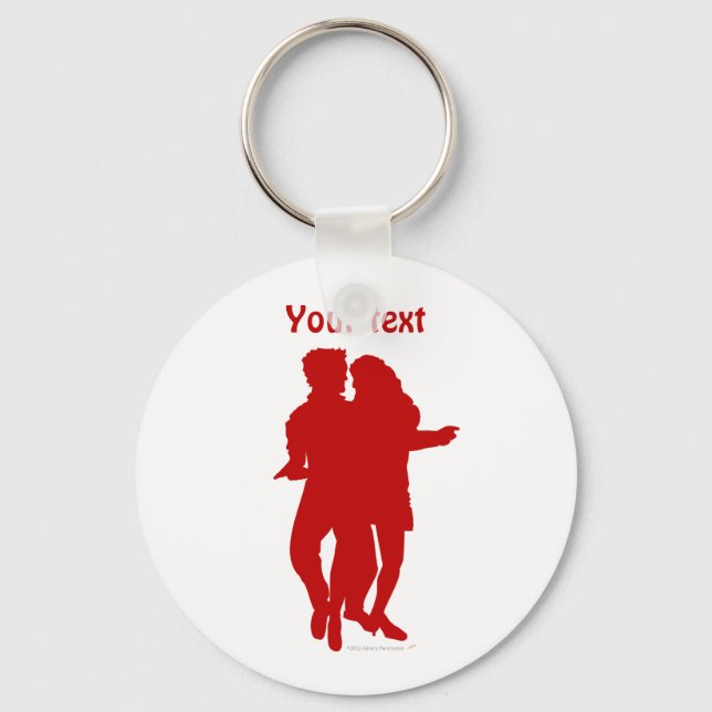 Bachata Latin Dancers Silhouette Custom Key Ring (Front)