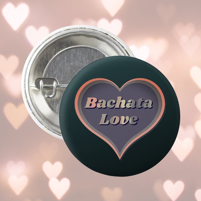 Bachata love heart 3 cm round badge (Creator Uploaded)