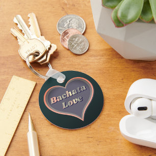 Bachata love heart key ring
