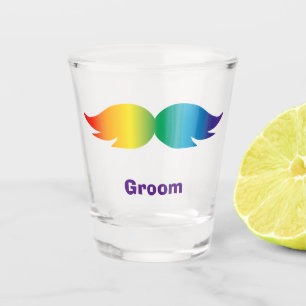 Bachelor/Bachelorette/Wedding Rainbow Moustache 1 Shot Glass