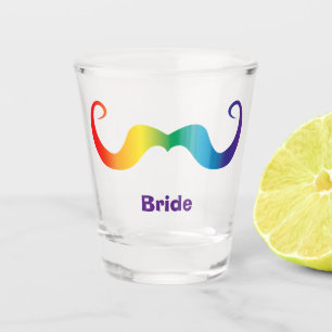 Bachelor/Bachelorette/Wedding Rainbow Moustache 2 Shot Glass