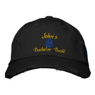 Bachelor Bash Black Embroidered Hat