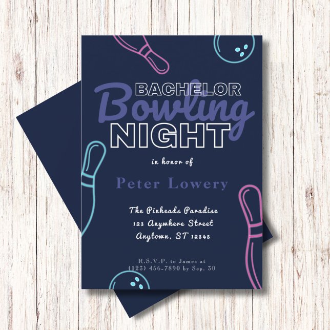 Bachelor Bowling Night Party Invitation (Creator Uploaded)