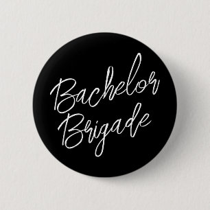Bachelor Brigade Black and White Bachelor Party 6 Cm Round Badge