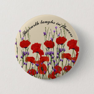 Bachelor Buttons and Poppies, Red and Purple