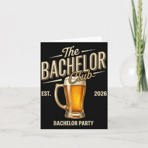 Bachelor Club Groom Engaged Boys Night Out Wedding Card