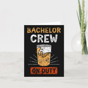 Bachelor Crew On Duty Bride Party Groom Team Card