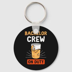 Bachelor Crew On Duty Groom Bride Party Team  Key Ring