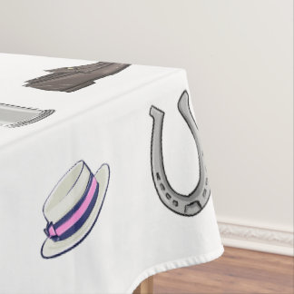 Bachelor Derby Party Mint Julep & Horseshoe Preppy Tablecloth