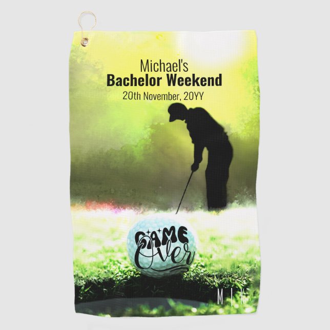 Bachelor Golf Weekend | Game Over Golf Towel (Front)