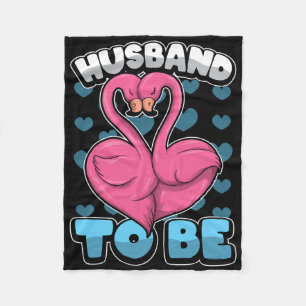 Bachelor husband To Be' Groom Stag Party Flamingo Fleece Blanket