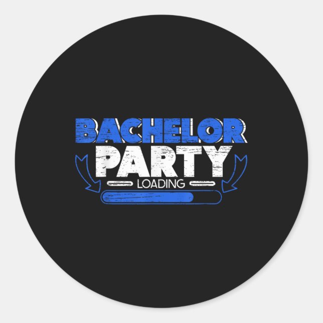 Bachelor Loading Groom Bride Party Funny  Classic Round Sticker (Front)