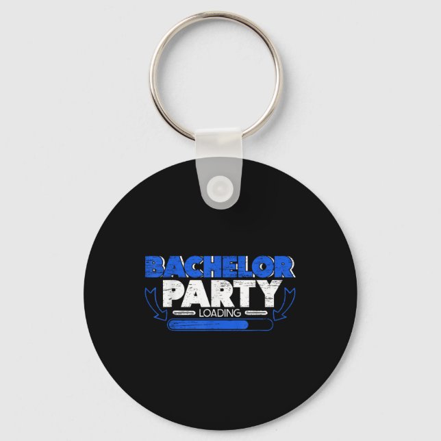 Bachelor Loading Groom Bride Party Funny  Key Ring (Front)
