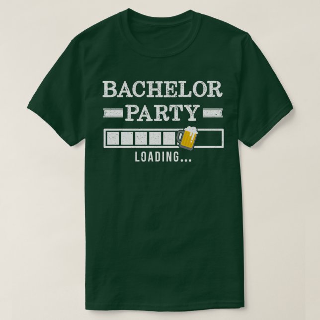 Bachelor Loading Groom Bride Party Funny T-Shirt (Design Front)