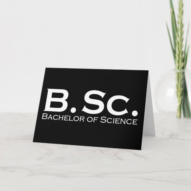 Bachelor of Science BSc Card (Front)