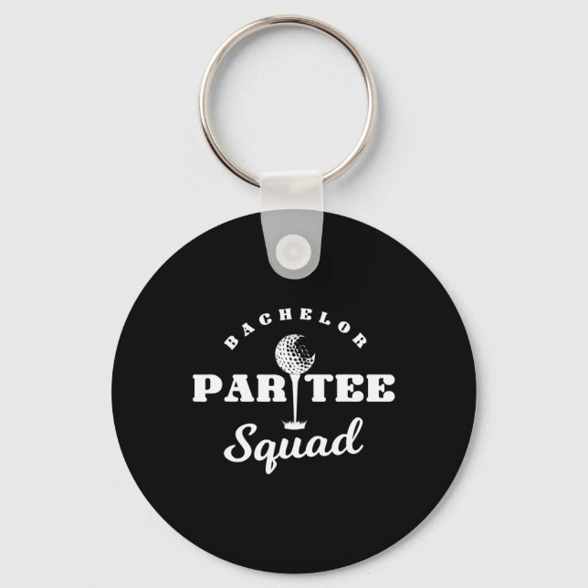 Bachelor Par-tee Squad Funny Golf Bachelor Party P Key Ring (Front)