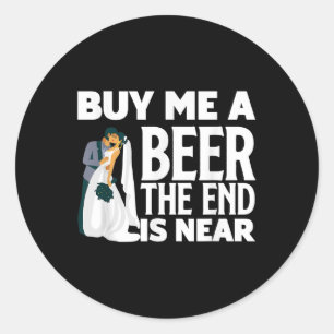 Bachelor Party Bachelorette Party Groom Bride Classic Round Sticker
