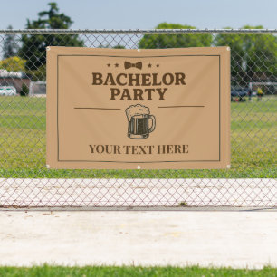Bachelor Party Banner. Beer Mug Design   Drag&Drop Banner