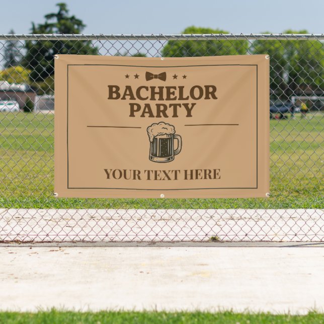 Bachelor Party Banner. Beer Mug Design | Drag&Drop Banner (Insitu)
