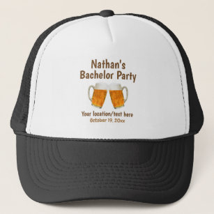 Bachelor Party Beer Cheers Wedding Favour Trucker Hat