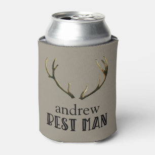 Bachelor Party Best Man Antlers Coozie Beer Can