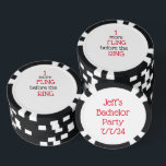 Bachelor Party Black Poker Chip<br><div class="desc">Bachelor Party Black Poker Chip Created by Inky_Art Available in different sizes, styles, font, font colour Can change wording, names, address, etc. Don’t forget to change your information before purchasing Poker Chip Style: Composite Poker Chips Customise these beautifully printed poker chips with your unique designs for any occasion! Printed in...</div>
