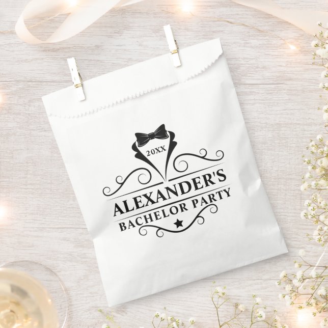 Bachelor Party Black Tie Favour Bag (Clipped)