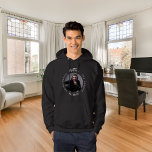 Bachelor party black white photo man myth legend hoodie<br><div class="desc">Celebrate his special day in style with this personalised t-shirt! Featuring a classic black background and bold text that reads: "The Man, The Myth, The Legend." Customise the design by adding his name and a favourite photo to make it truly unique. This t-shirt is the perfect gift for a legendary...</div>