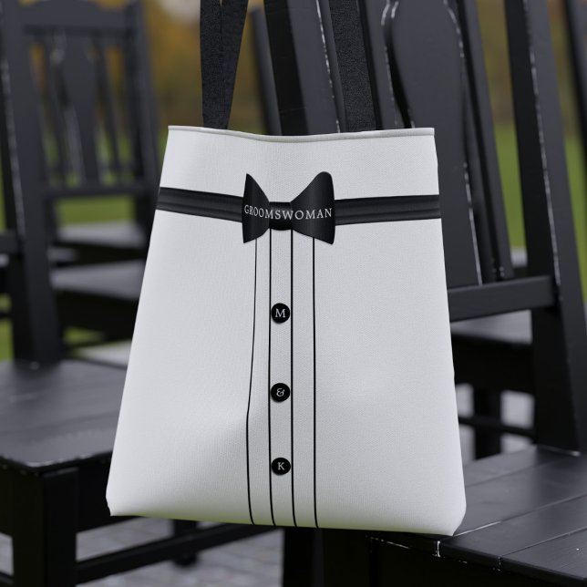 Bachelor Party Bow Tie Groomswoman Wedding Tote Bag (Creator Uploaded)
