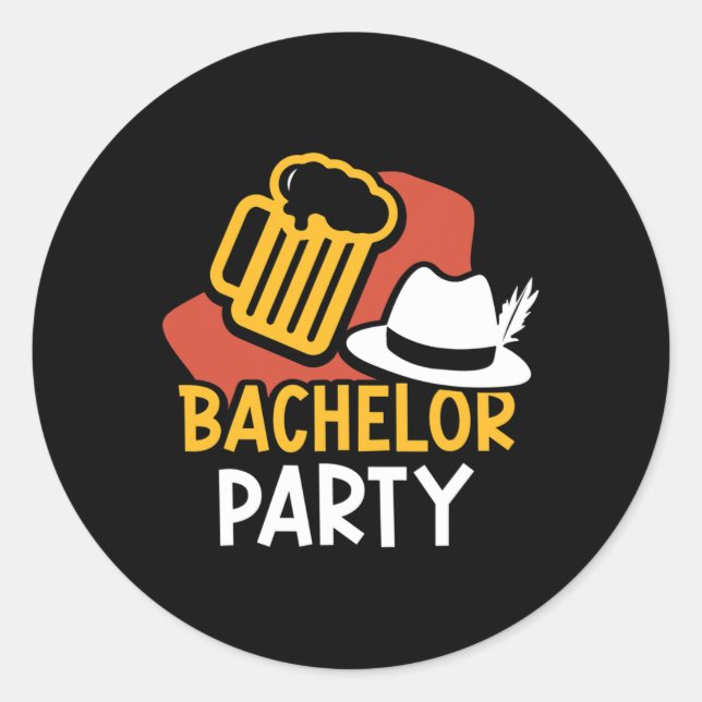 Bachelor Party Bride Groom Team  Classic Round Sticker (Front)