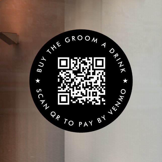 Bachelor Party Buy The Groom A Drink QR Code Black (Creator Uploaded)