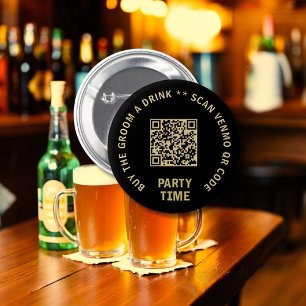 Bachelor Party Buy the Groom A Drink Scan 6 Cm Round Badge