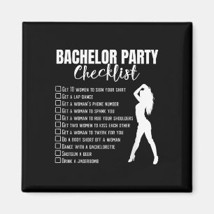 Bachelor Party Checklist Bride Groom Stag Night Pa Magnet