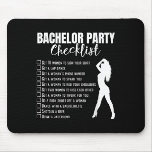 Bachelor Party Checklist Bride Groom Stag Night Pa Mouse Pad
