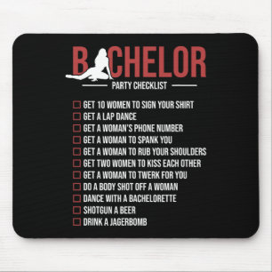 Bachelor Party Checklist Funny Groom Bachelor Part Mouse Pad