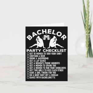 Bachelor Party Checklist Funny Groomsmen Groom Squ Card