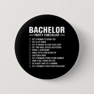 Bachelor Party Checklist Grooms Stag Night Fun Dar 6 Cm Round Badge