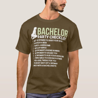 Bachelor Party Checklist JGA Bridegroom Rumble  (2 T-Shirt
