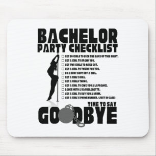 Bachelor Party Checklist Stag Groom Gag Men's Mouse Pad