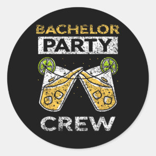 Bachelor Party Crew Bride Groom Team Classic Round Sticker