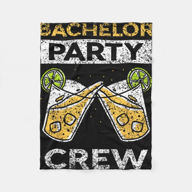 Bachelor Party Crew Bride Groom Team  Fleece Blanket (Front)
