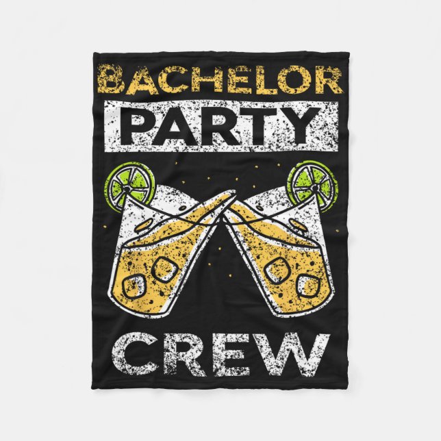 Bachelor Party Crew Bride Groom Team  Fleece Blanket (Front)