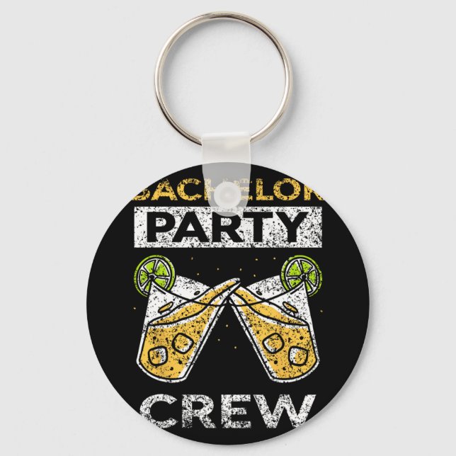 Bachelor Party Crew Bride Groom Team  Key Ring (Front)