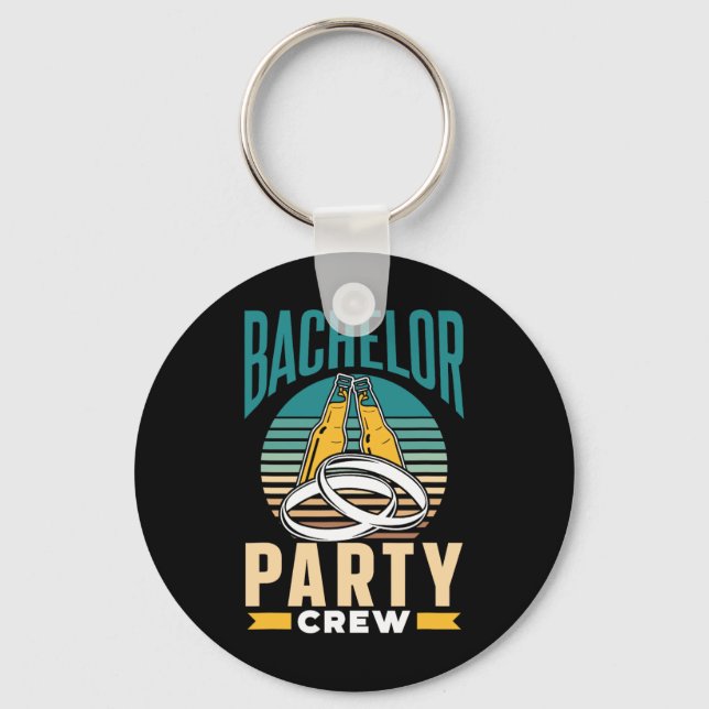 Bachelor Party Crew Groom Bride Team  Key Ring (Front)