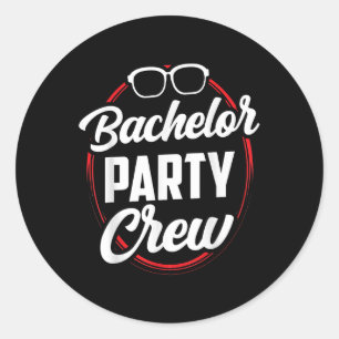 Bachelor Party Crew Team Bride Groom  Classic Round Sticker