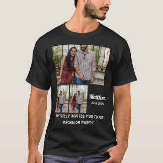 Bachelor Party custom 3 Photo Collage T-Shirt