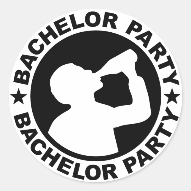 Bachelor Party drinking Classic Round Sticker (Front)