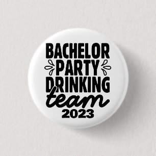 Bachelor Party Drinking Team, Customisable Date 3 Cm Round Badge