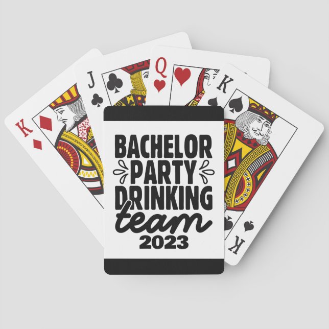 Bachelor Party Drinking Team, Customizable Date Playing Cards (Back)